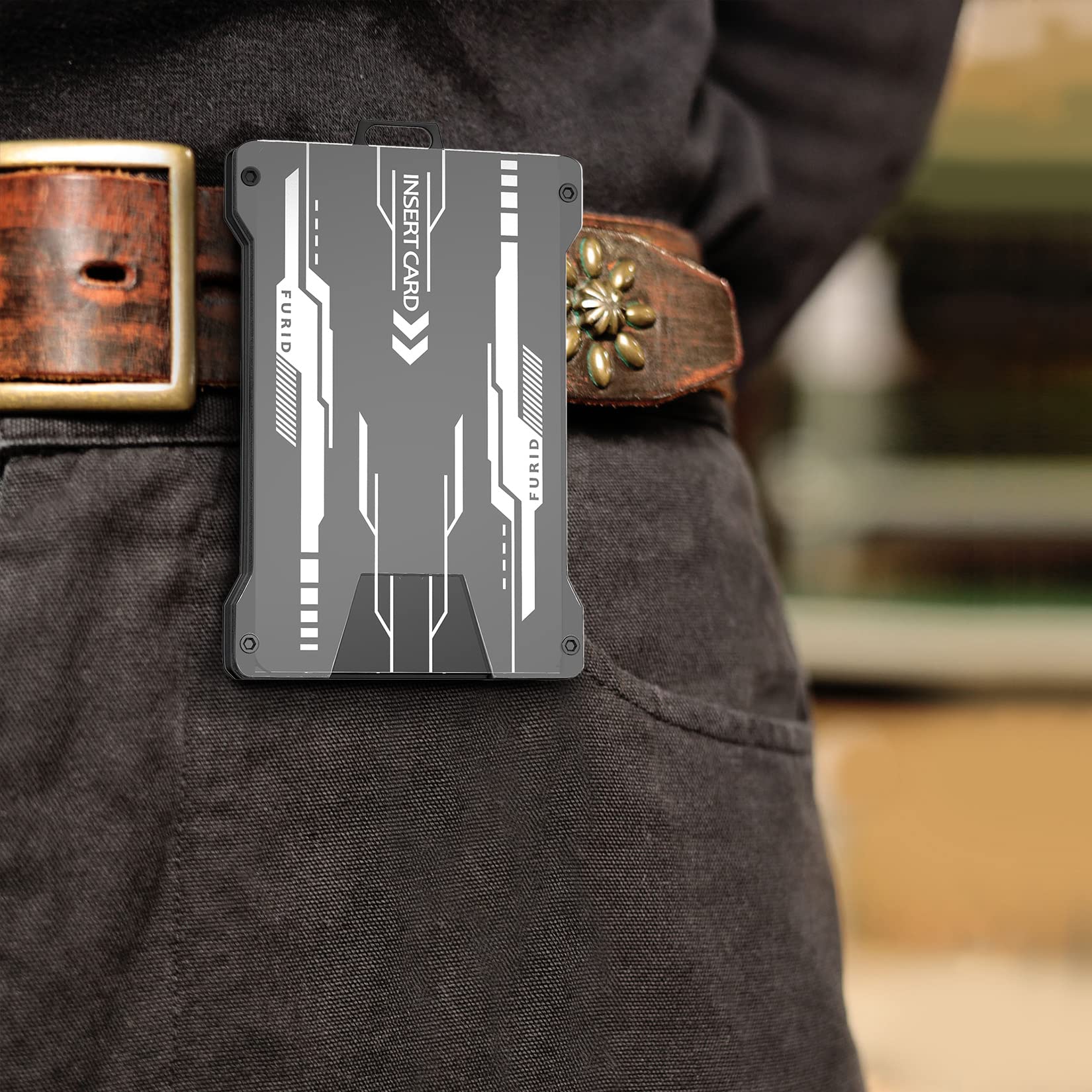 Furid Wallet for Men Slim Minimalist Metal Wallet, Mens Wallet with Money Clip