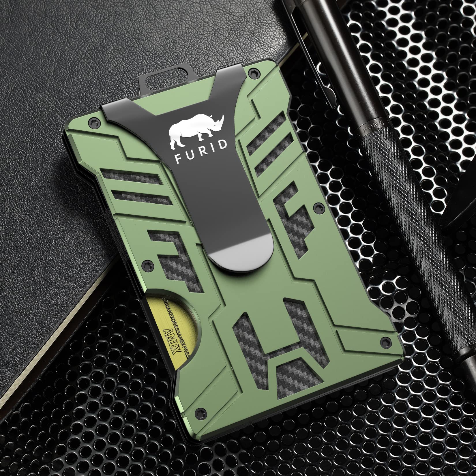 Furid Wallet for Men Slim Minimalist Metal Wallet, Mens Wallet with Money Clip